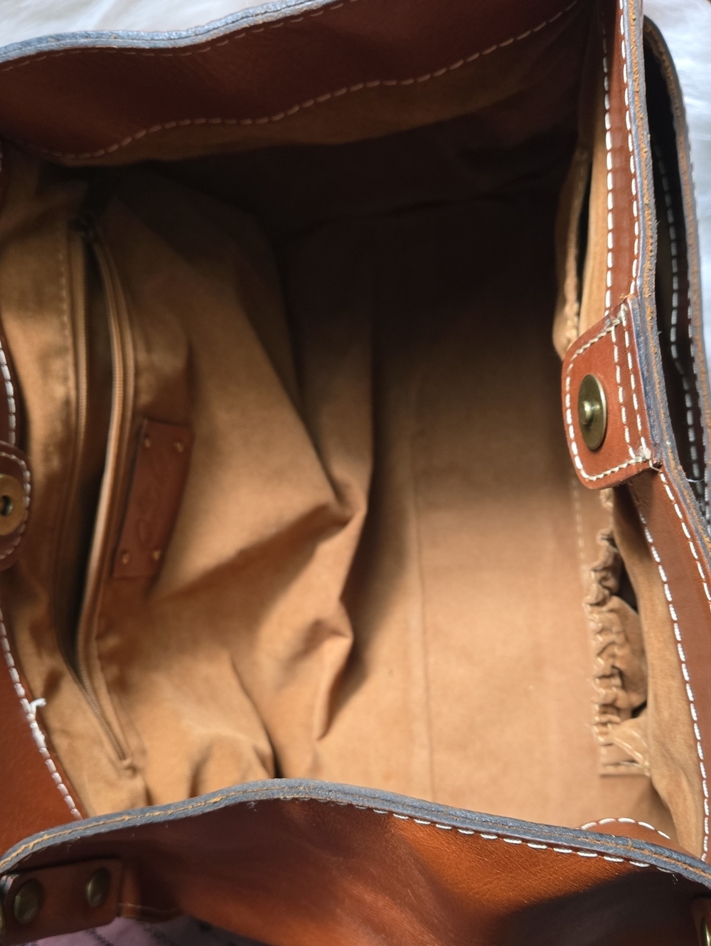Patricia Nash Classic Women’s Leather Bag in Cognac Brown - Picture 8 of 11